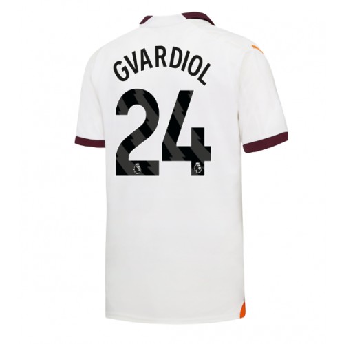 Fotballdrakt Herre Manchester City Josko Gvardiol #24 Bortedrakt 2023-24 Kortermet
